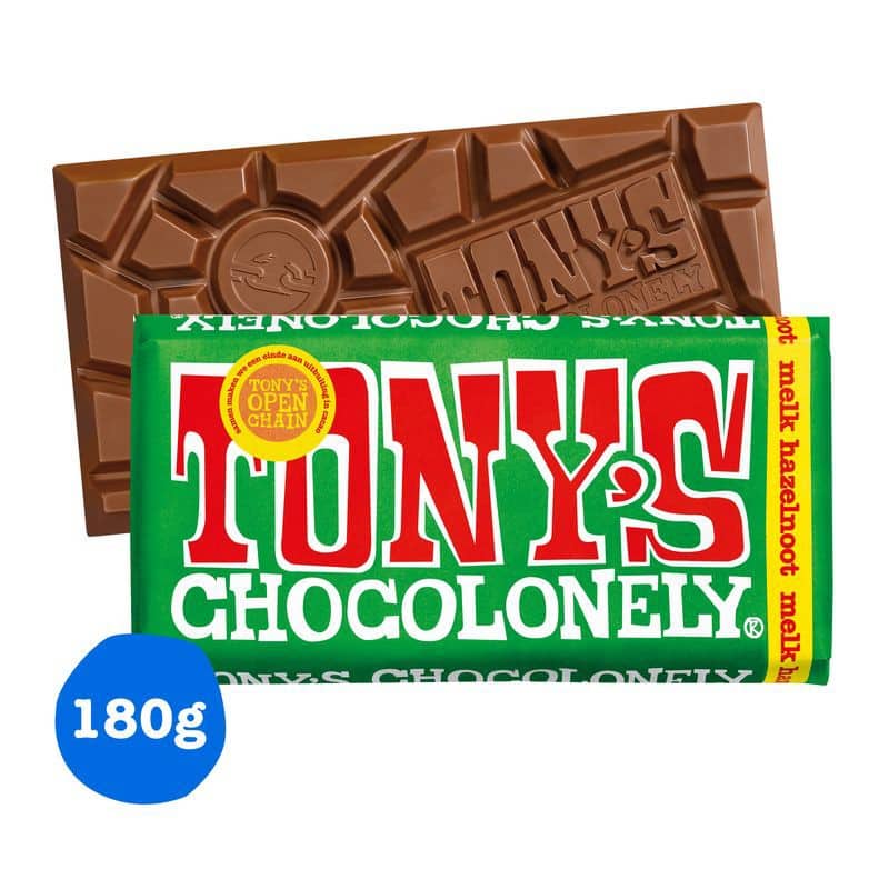 Chocolat Tony's Chocolonely Classic Chocolat au lait, noisette 180 g