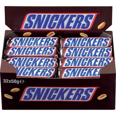 Barre chocolatée Snickers 32 Unités de 50 g