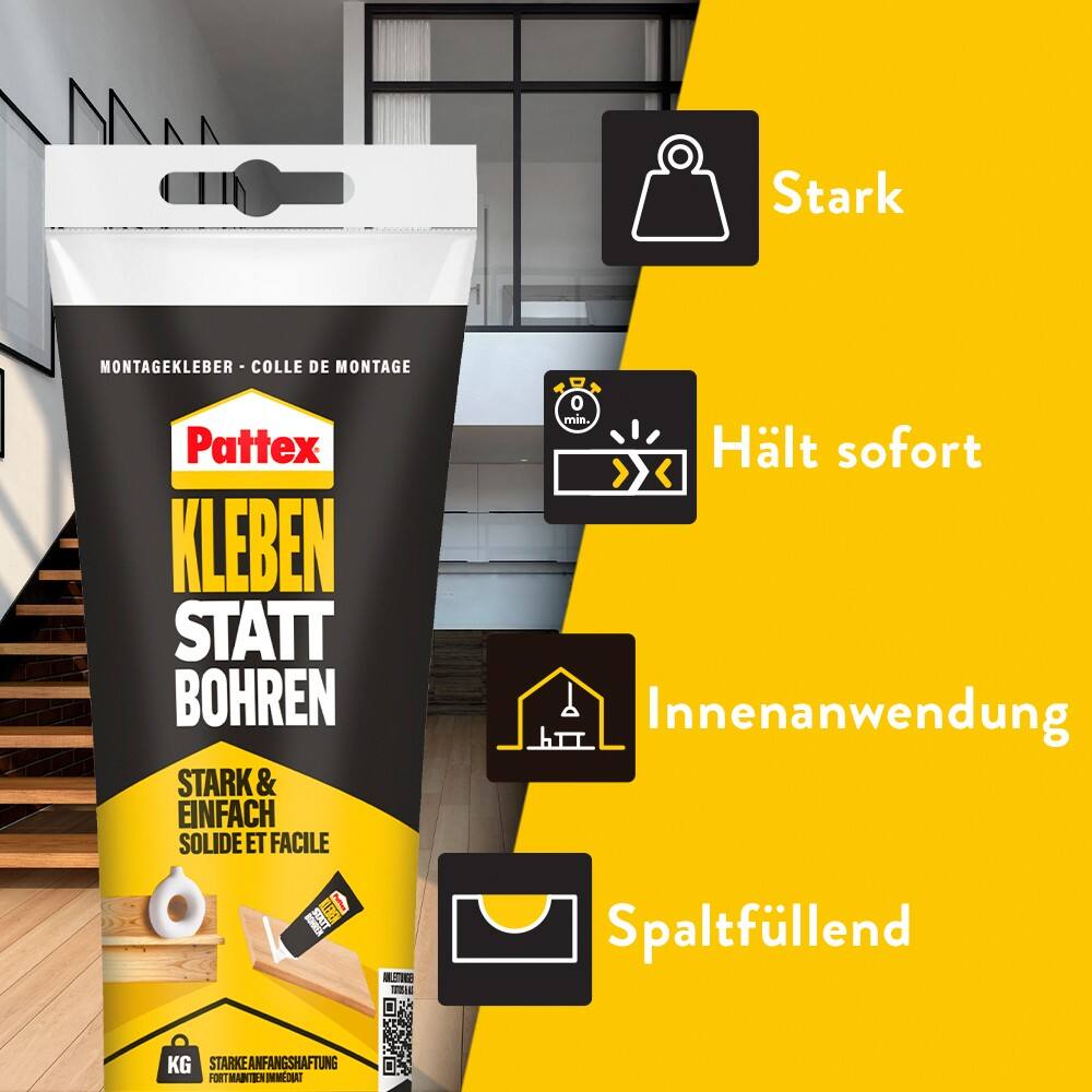 Colle universelle Pattex Kleben statt Bohren Blanc 250 g