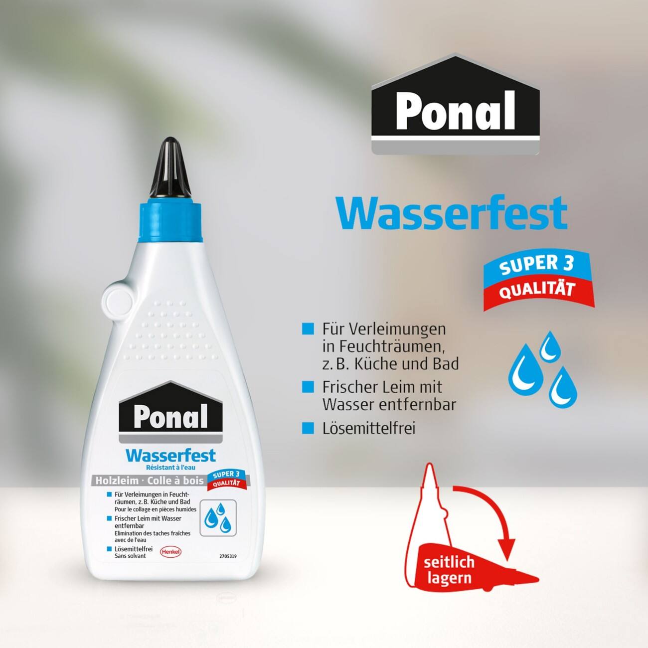 Colle pour bois Ponal Wasserfest Blanc 225 g