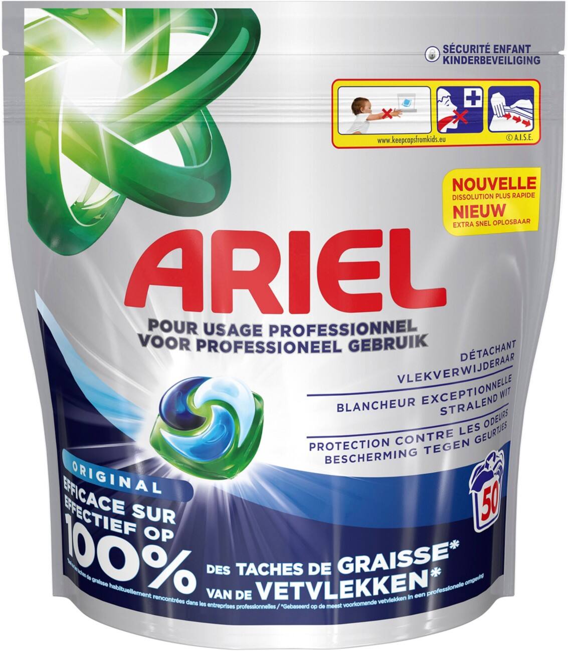 Lessive Ariel Professional Tablettes 50 unités