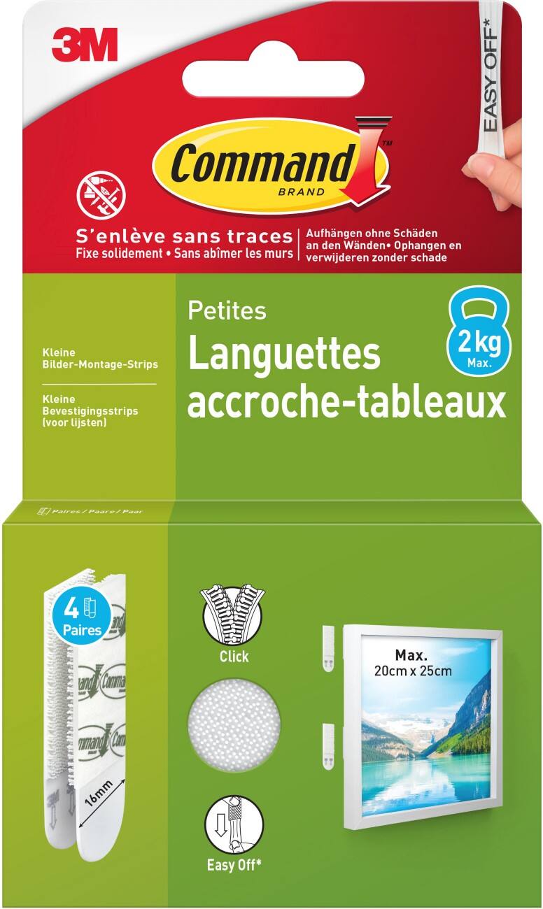 Bandes adhésives Command Blanc 4 unités