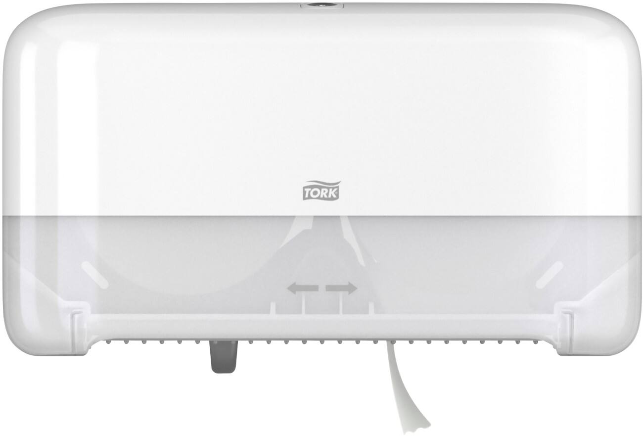 Distributeur de papier toilette Tork Elevation T7 Système sans mandrin 2 rouleaux Verrouillable Plastique Blanc