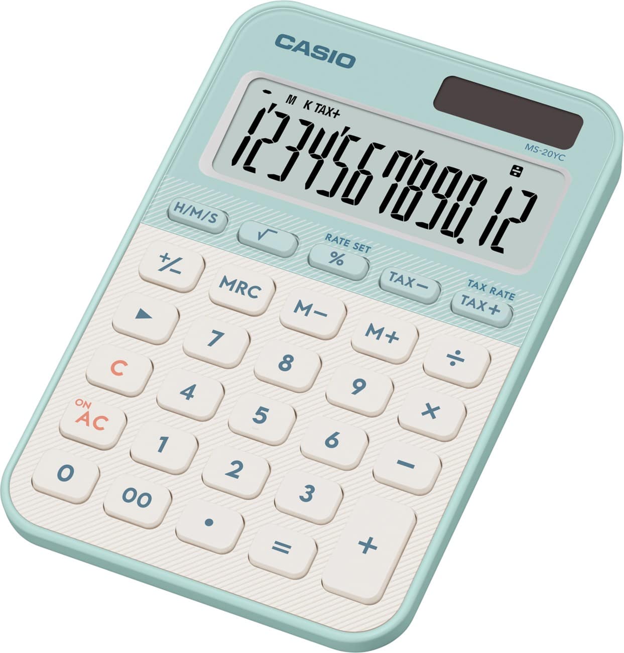 Calculatrice de bureau Casio Colorful 12 chiffres Vert clair MS-20YC-LG