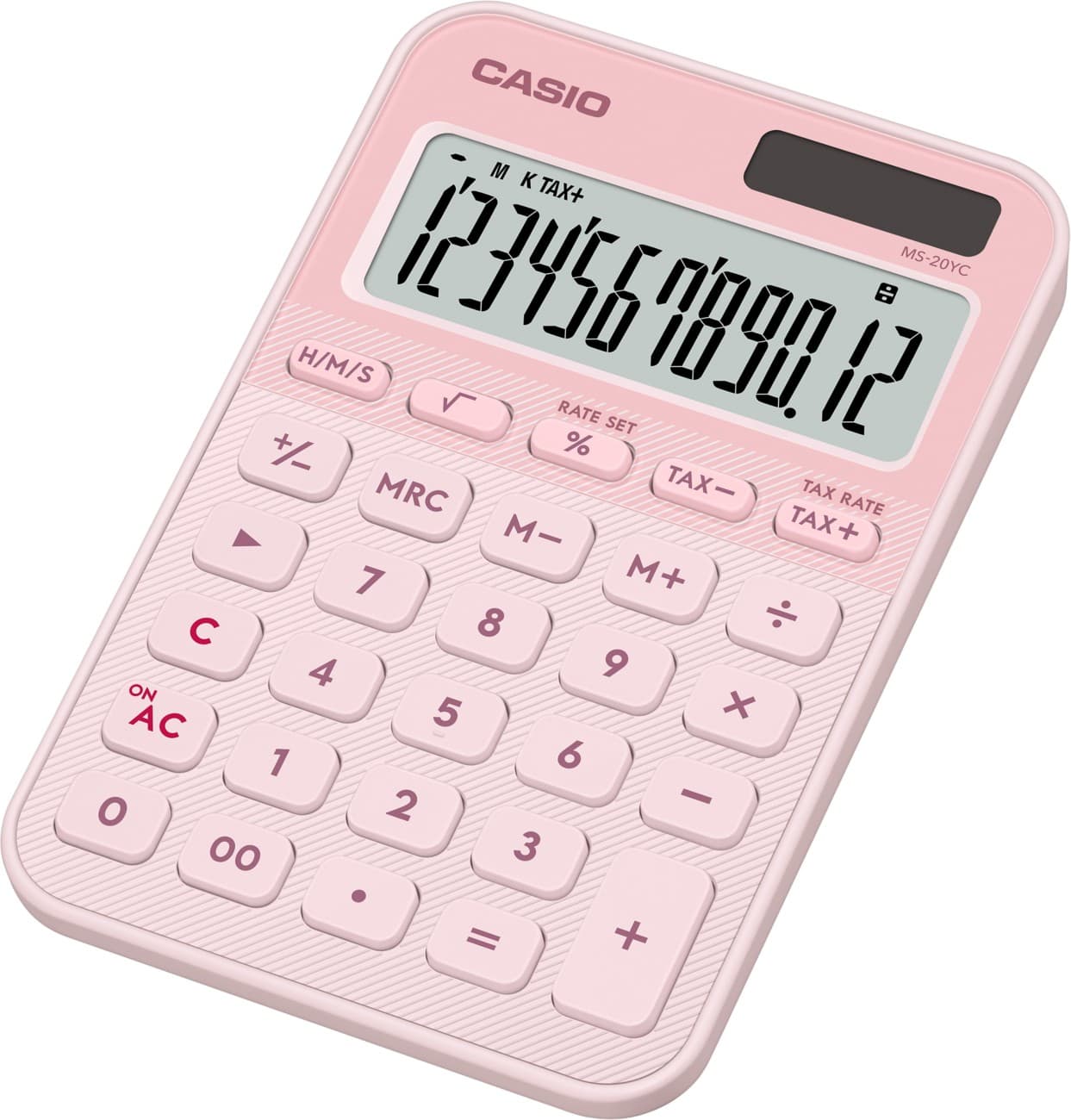 Calculatrice de bureau Casio Colorful 12 chiffres Rose pastel MS-20YC-LP