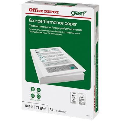 Papier imprimante Office Depot Eco-Performance A4 75 g/m² Lisse Blanc 500 Feuilles