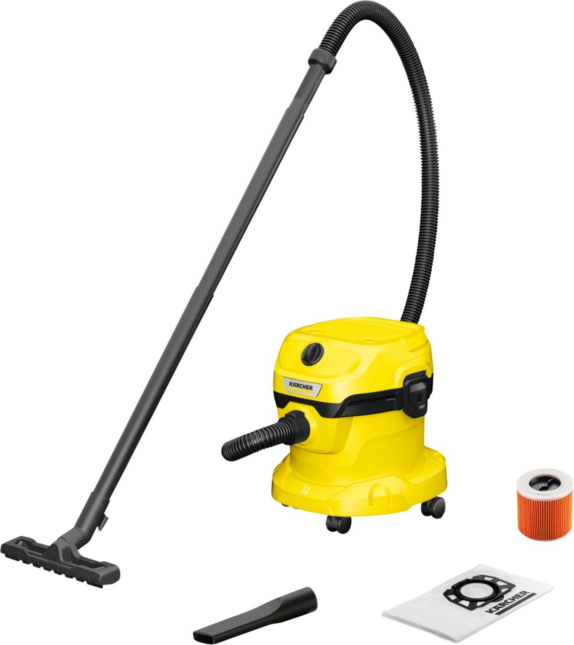 Aspirateur à sec et humide Kärcher WD 2 Plus V-12/4/18/C Avec fil Jaune
