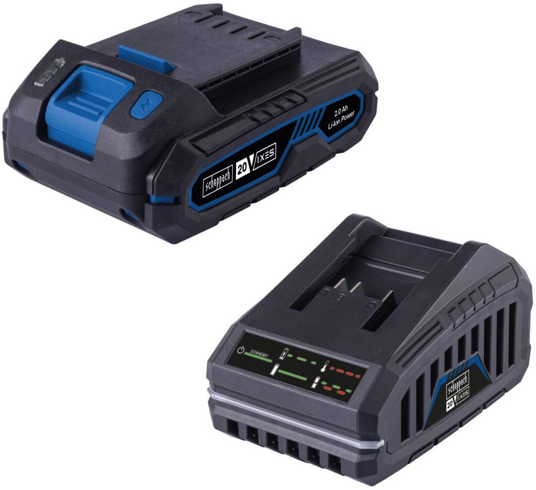 Chargeur de batterie scheppach IXES 20 V SBSK2.0