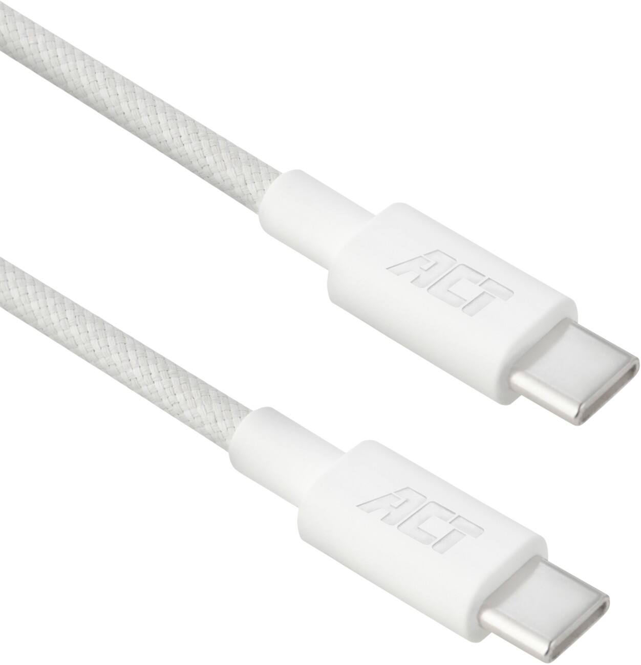 Câble USB-C ACT USB 2.0 2 m 240 W PD 3.2 Tressé Blanc AC3085