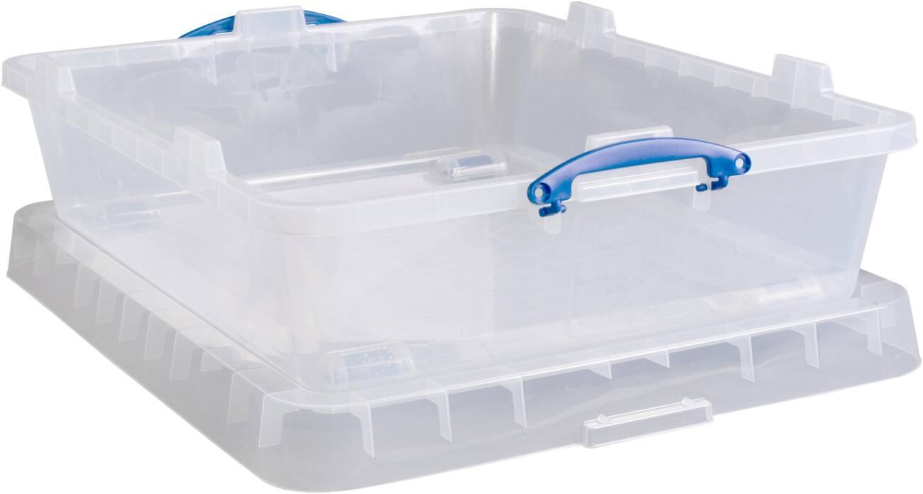 Boîte de rangement Really Useful Box Plastique 61,5 L Avec couvercle Transparent 60,5 x 78 x 22 cm 3 unités