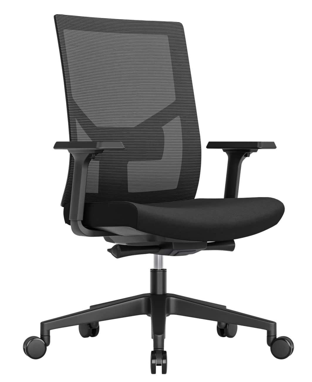 Siège ergonomique Schaffenburg 110-EN Mécanisme synchrone Filet, tissu Accoudoirs et siège réglables en hauteur Noir 130 kg 580 x 668 x 1044