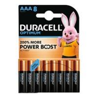 Pile Duracell Optimum AAA LR03 Alcaline 1,5 V 8 unités