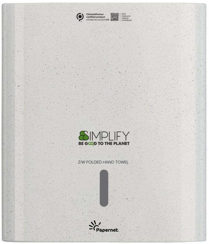 Distributeur d'essuie-mains en papier Papernet Simplify Pliage en Z et en W 421336 Blanc Bois