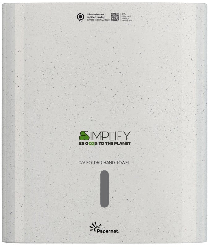 Distributeur d'essuie-mains en papier Papernet Simplify Pliage en C et en V 421337 Blanc Bois