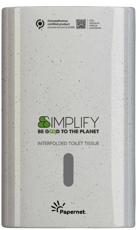 Distributeur de papier toilette Papernet Simplify Interfolié 421334 Blanc Bois
