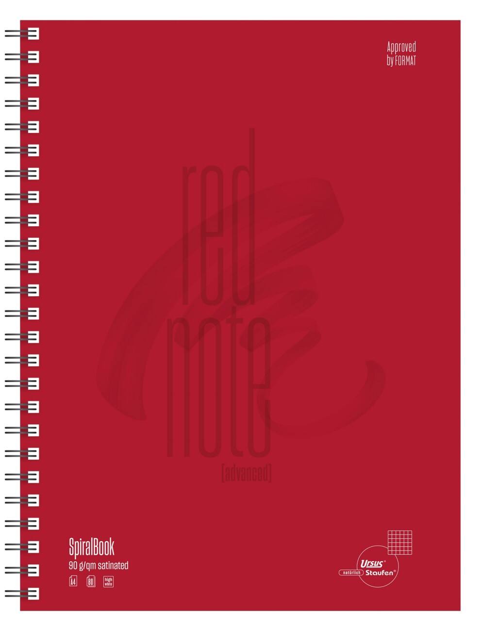 Cahier Advanced Spirale Rouge A4 80 feuilles 90 g/m² 5 mm Quadrillé