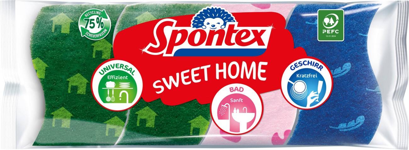 Éponge Spontex Sweet Home 30 x 1,6 x 11 cm Assortiment 4 unités