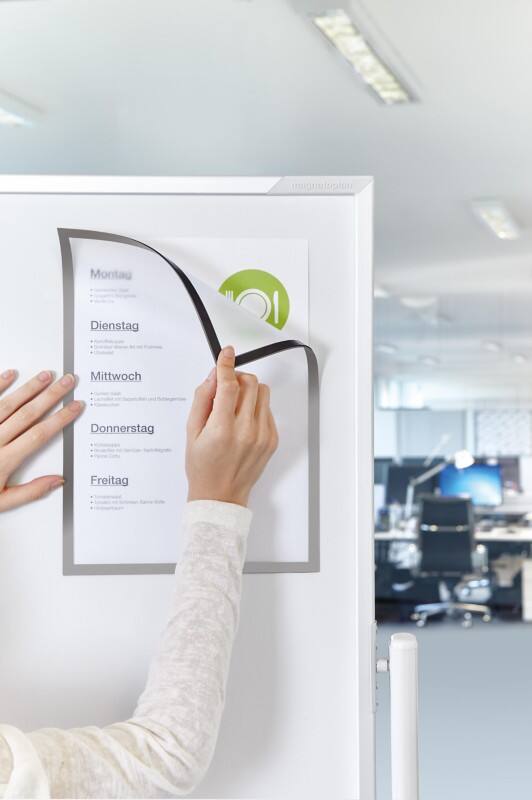 Cadre d'affichage magnetoplan magnetofix A4 Magnétique Argenté 1130332 24 (L) x 0,8 (P) x 36 (H) cm 5 Unités