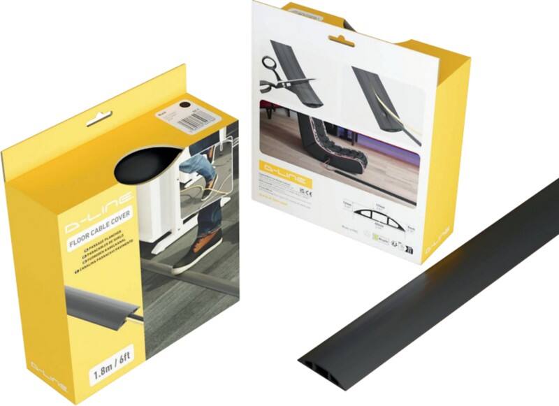 Protège-câbles D-Line Noir 6 cm x 1,2 cm x 1800 mm