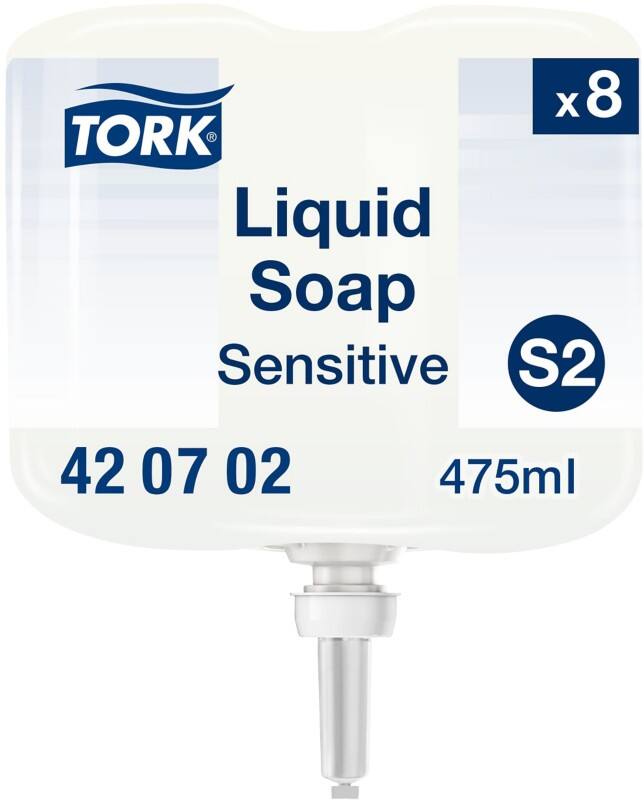 Savon pour les mains Tork Liquide Non parfumé Blanc S2 475 ml 8 unités