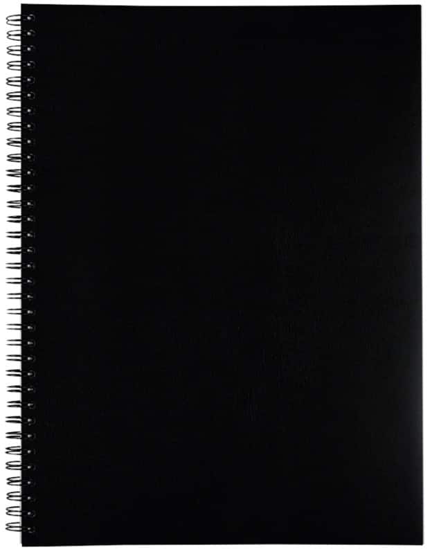 Bloc-notes Elco A4 Quadrillé Reliure spirale latérale Balacron Couverture souple Noir Perforé 80 pages