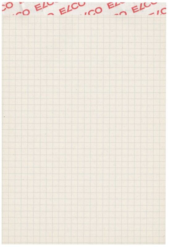 Bloc-notes Elco A6 Quadrillé Reliure agrafée supérieure Carton Couverture rigide Gris Perforé 100 pages