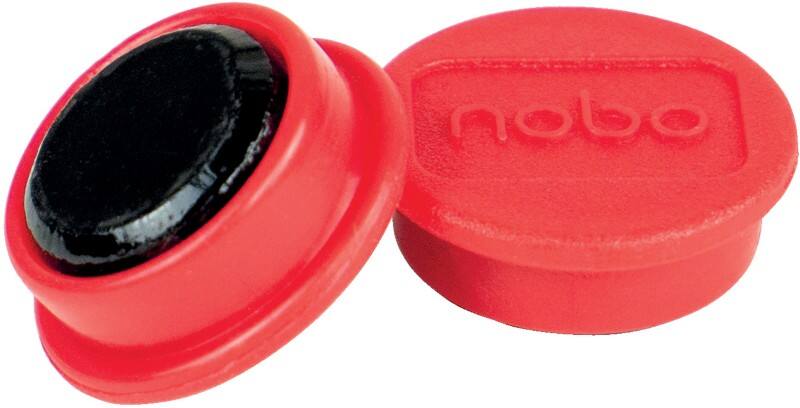Aimants pour tableau blanc Nobo 1915286 13 mm rond rouge 10 unités