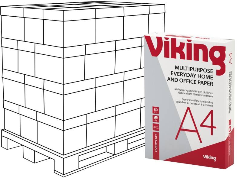 Papier imprimante Viking Everyday A4 80 g/m² Blanc éclatant 153 CIE 240 Paquets de 500 Feuilles