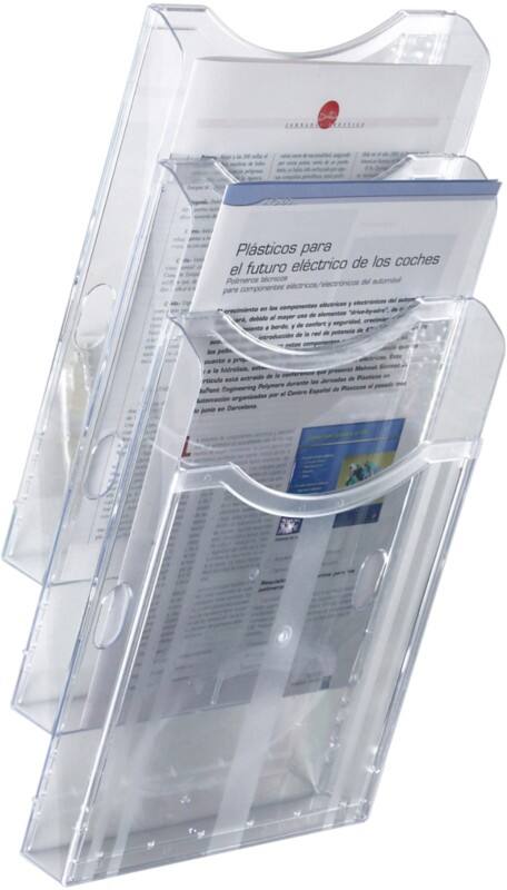 Porte-brochures A4 Portrait Archivo 2000 Montage mural Transparent 6123 CS TP 23,5 x 10,5 x 44,5 cm 6123 CS TP