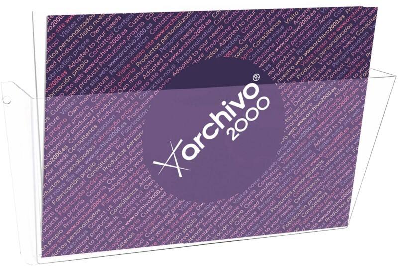 Porte-brochures A4 Paysage Archivo 2000 Montage mural Transparent 65004 CS TP 37 x 7,5 x 18 cm 65004 CS TP