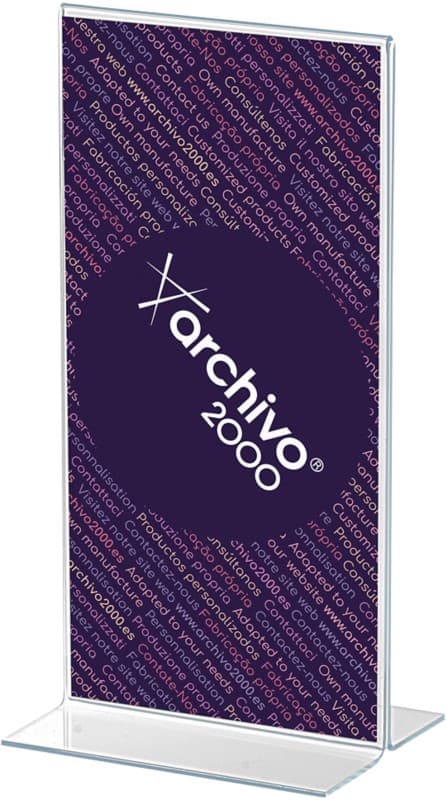 Porte-visuel Archivo 2000 DL En forme de T 10 (l) x 7 (p) x 21,5 (h) cm Transparent