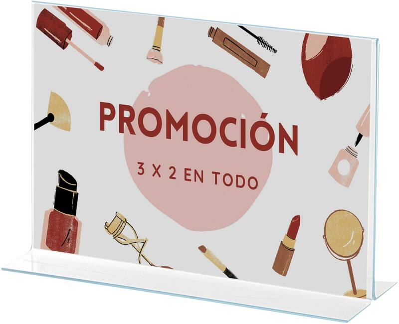 Porte-visuel Archivo 2000 A4 Paysage En forme de T 30 (l) x 8,5 (p) x 21,5 (h) cm Transparent