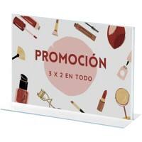 Porte-visuel Archivo 2000 A4 Paysage En forme de T 30 (l) x 8,5 (p) x 21,5 (h) cm Transparent