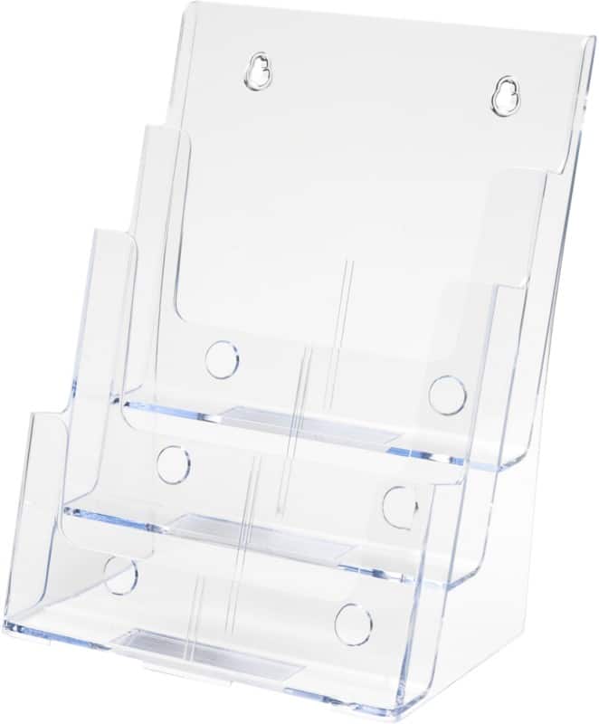 Porte-brochures Deflecto A4 24,5 (L) x 16 (P) x 32,2 (H) cm Transparent  
