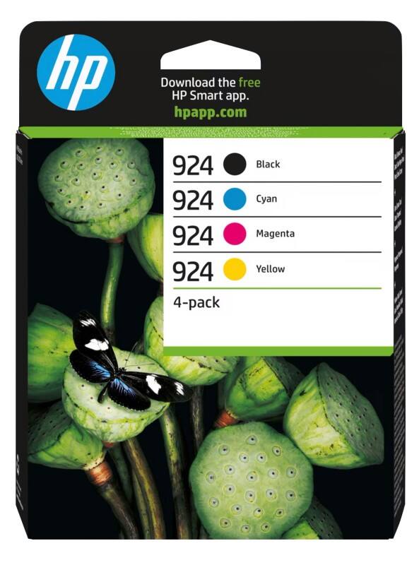 Cartouche jet d’encre HP 924 D’origine 6C3Z1NE Noir, cyan, magenta, jaune 4 unités Multipack