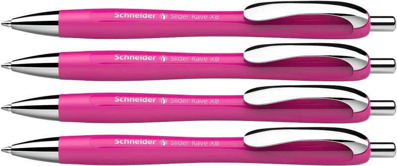 Stylo-bille Schneider Slider Rave 3+1 Extra large Bleu 4 unités