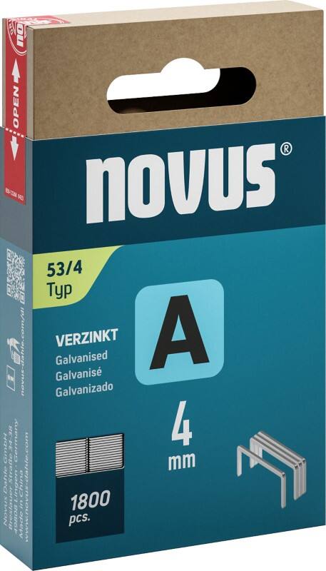 Agrafes Novus A Type 53 042-0772 4 mm 1 800 unités