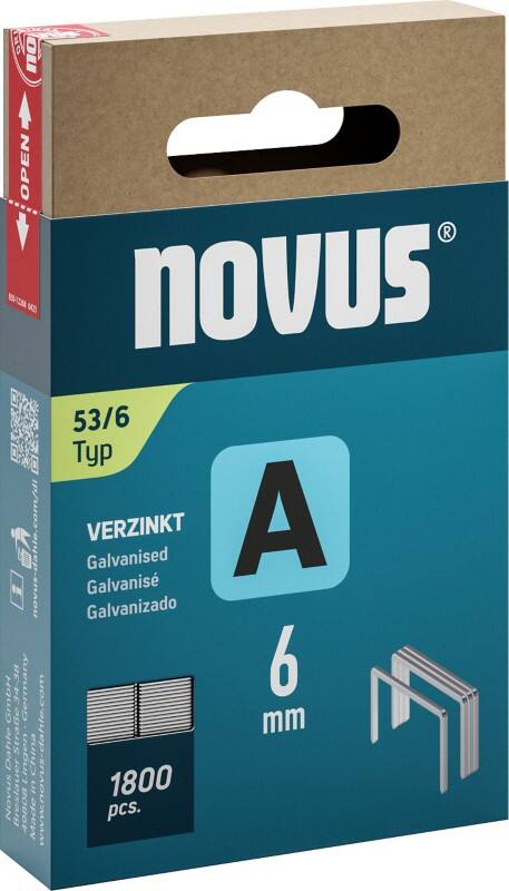 Agrafes Novus A Type 53 042-0773 6 mm 1 800 unités