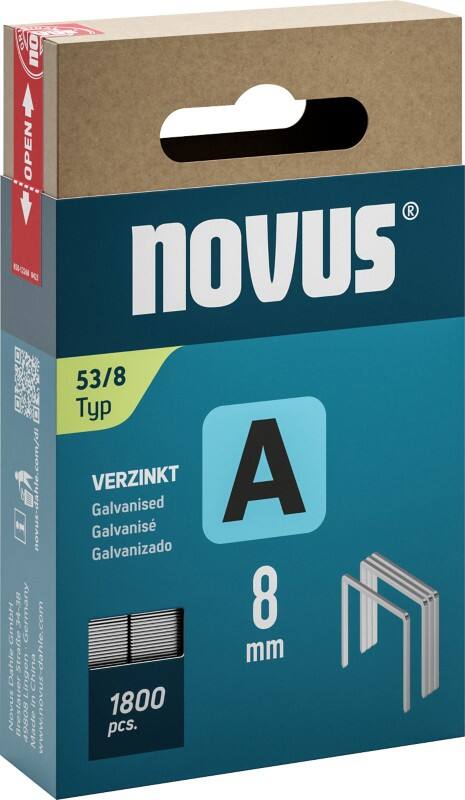 Agrafes Novus A Type 53 042-0774 8 mm 1 800 unités