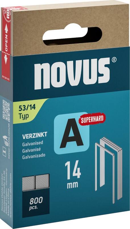 Agrafes Novus A Type 53 042-0781 14 mm Superhard 800 unités