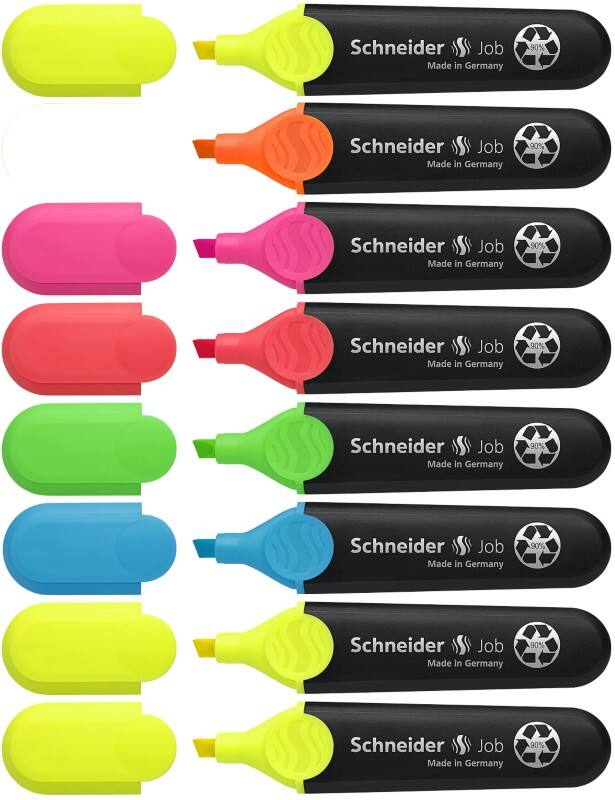Surligneur Schneider Job Assortiment Recyclé 90% 8 Unités