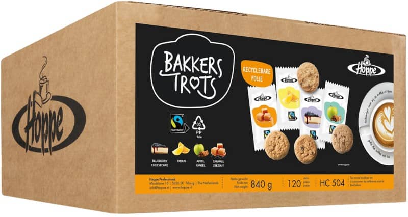 Biscuits HOPPE Fairtrade Bakkers Trots Assortiment 120 unités