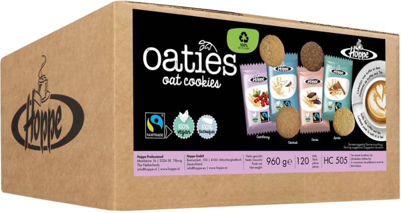 Biscuits HOPPE Fairtrade Oaties Assortiment 120 unités