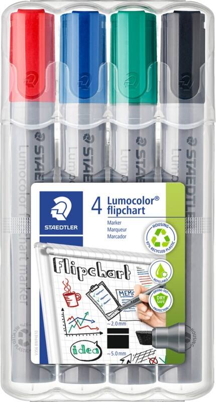 Marqueur pour chevalet STAEDTLER Lumocolor Rechargeable 4 unités