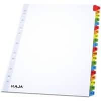 Intercalaires RAJA Mylar Alphabétique Multicolore 20 onglets Carton, Papier, Plastique Rectangulaire 11 perforations