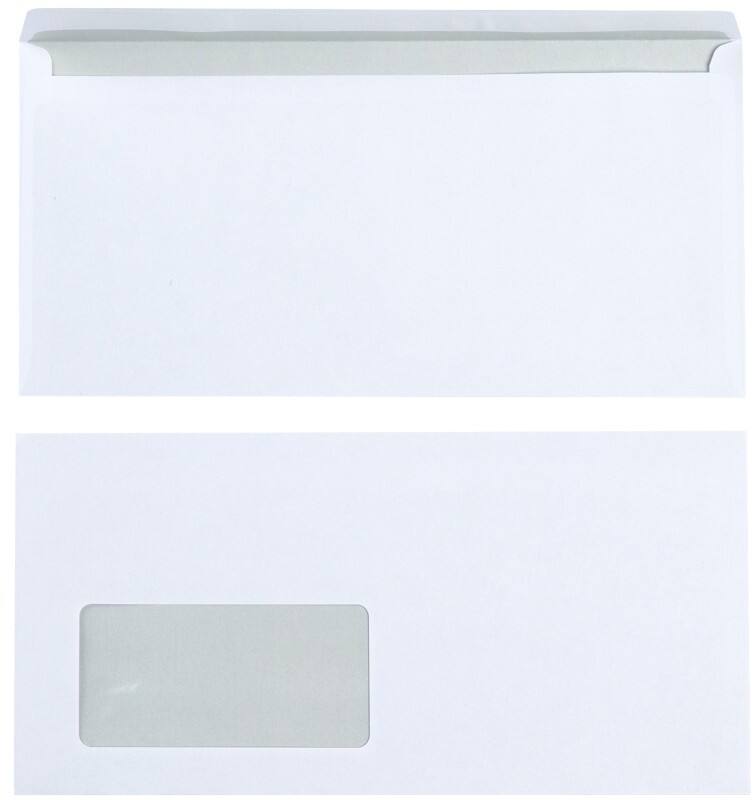 Enveloppes professionnelles Viking C6/5 Bande adhésive Blanc 229 (l) x 114 (h) mm Avec fenêtre 80 g/m² 50 unités