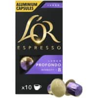 Capsules de café L'OR Espresso Lungo Profondo Torréfaction moyenne 100 unités de 0,5 g