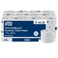 Papier toilette Tork OptiServe 1 épaisseur Sans noyau 472620 24 Rouleaux de 1250 Feuilles 