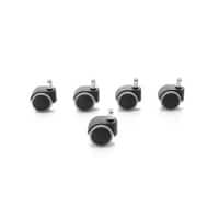 Roulettes Realspace Theo Sol dur Gris, noir 54 x 50 mm 5 Unités
