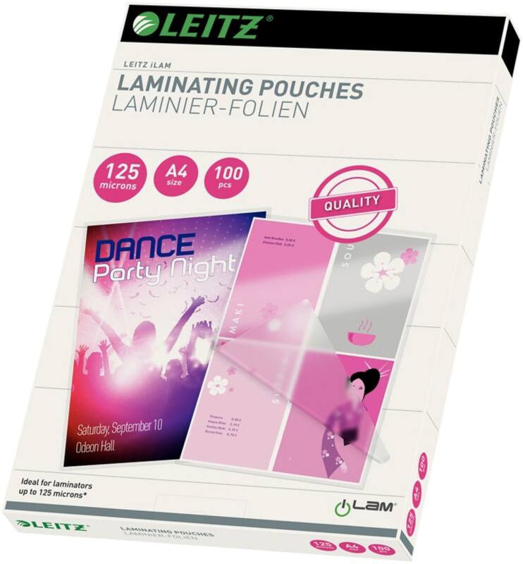 Pochette de plastification iLAM Quality Leitz 33808 A4 Brillant 125 microns (2 x 125) Transparent 100 Unités
